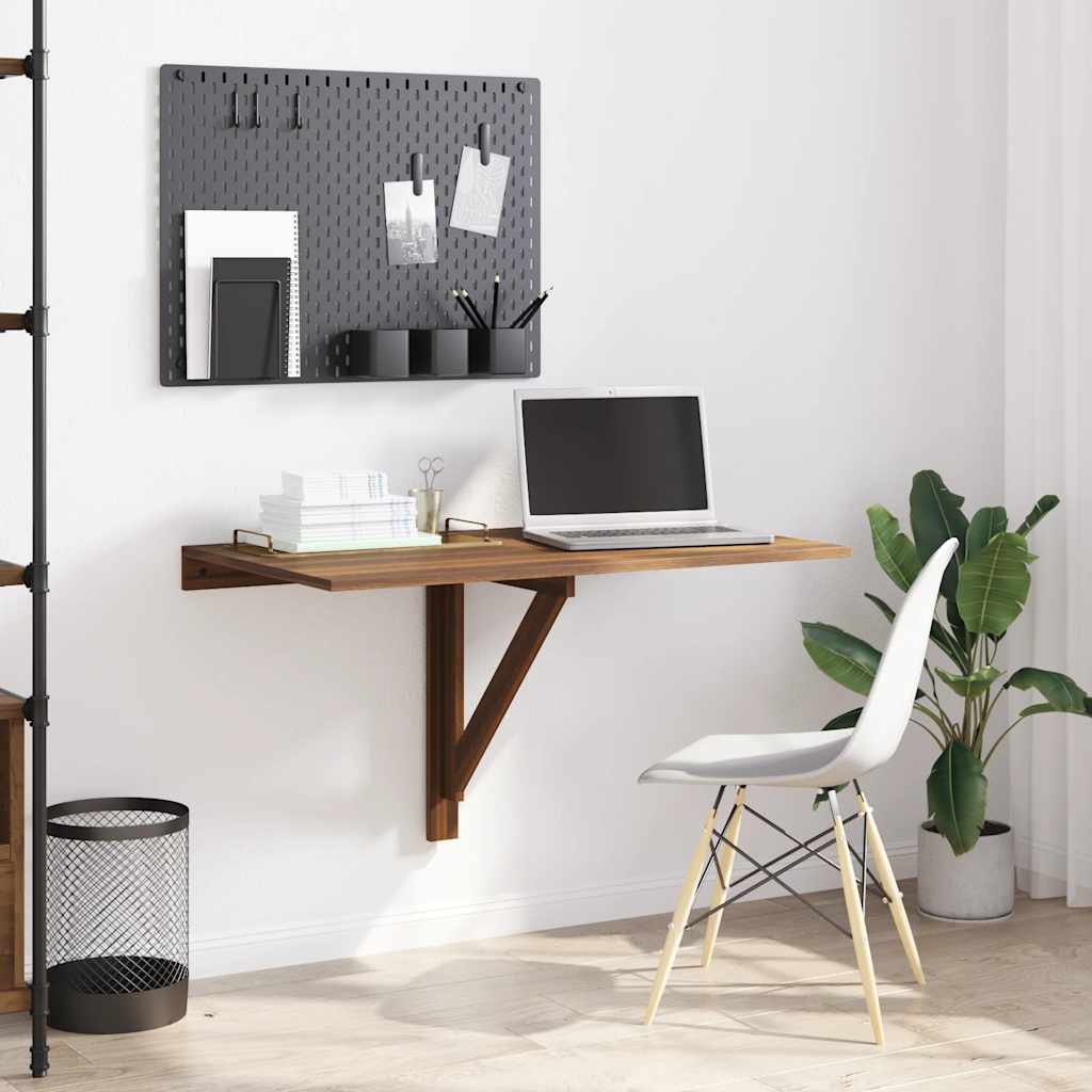 Mesa de pared plegable contrachapada blanco brillo 100x60x56 cm