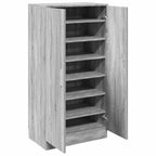 Mueble zapatero madera contrachapada gris Sonoma 55x35x108 cm