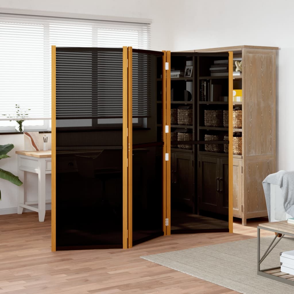 Biombo divisor de 3 paneles azul oscuro 210x180 cm