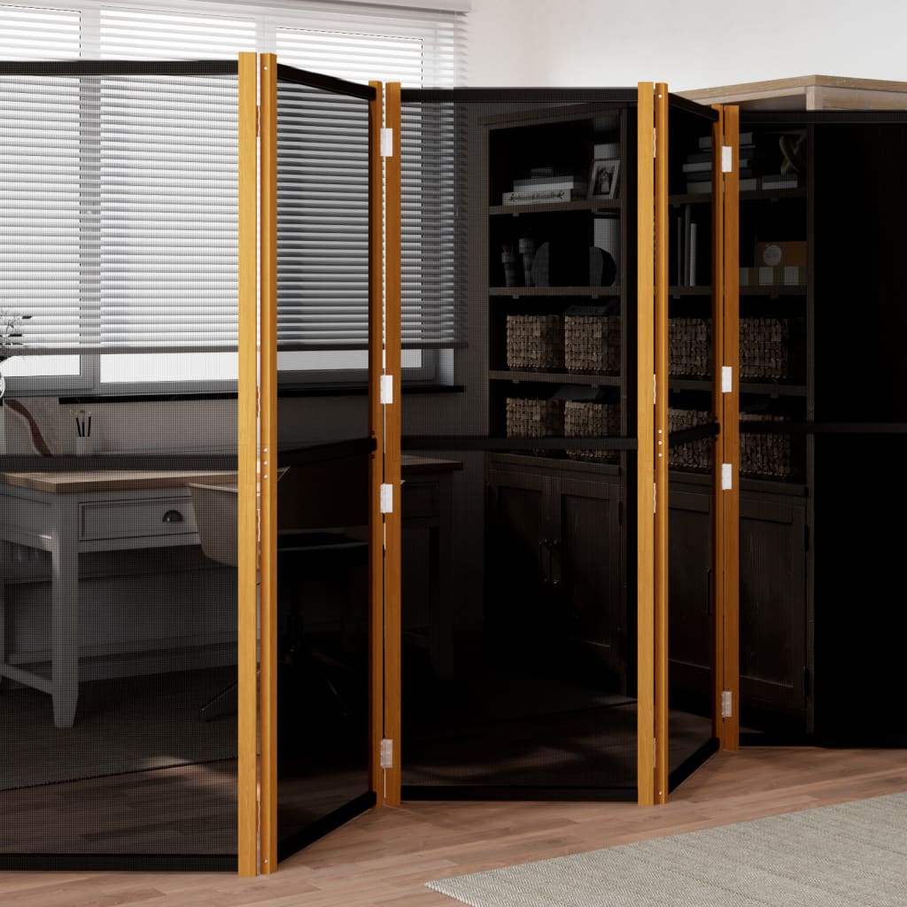 Biombo divisor de 3 paneles azul oscuro 210x180 cm