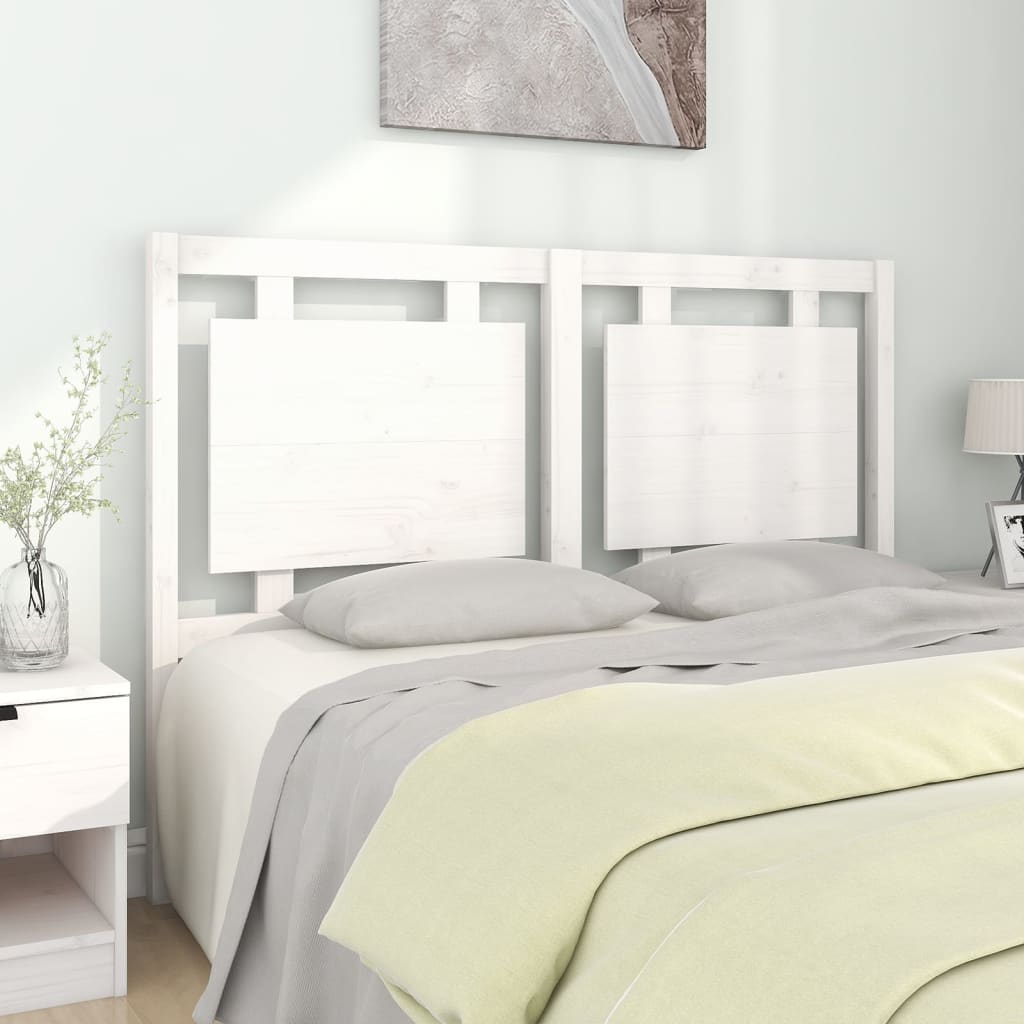 Cabecero cama madera contrachapada blanco brillo 200x1,5x80 cm