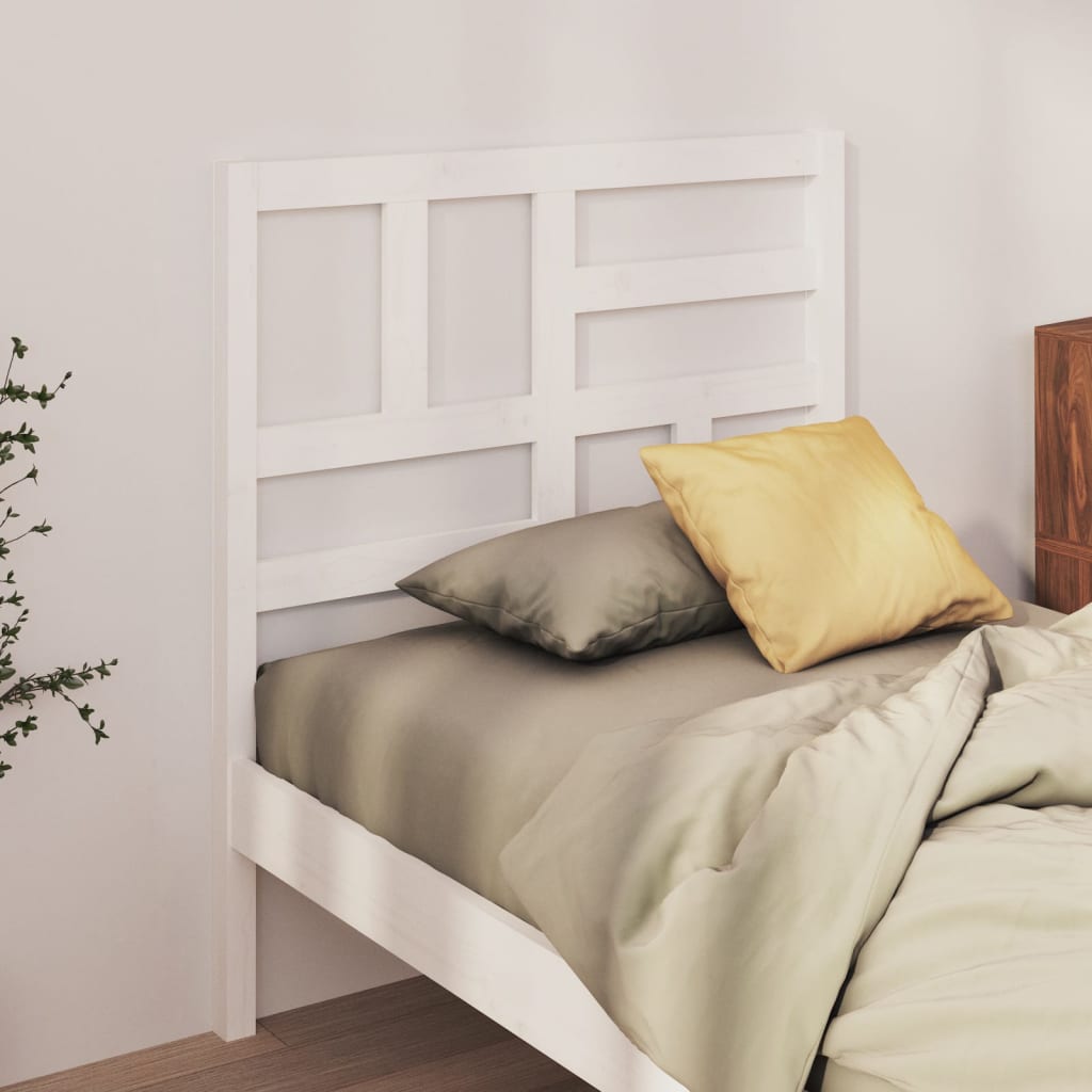 Cabecero cama madera contrachapada blanco brillo 200x1,5x80 cm