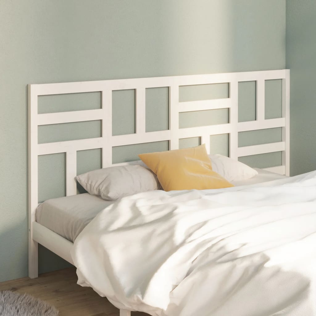 Cabecero cama madera contrachapada blanco brillo 200x1,5x80 cm