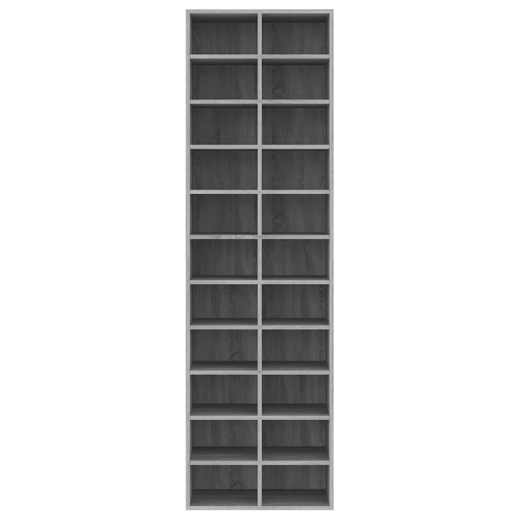 Zapatero de madera contrachapada gris Sonoma 54x34x183 cm