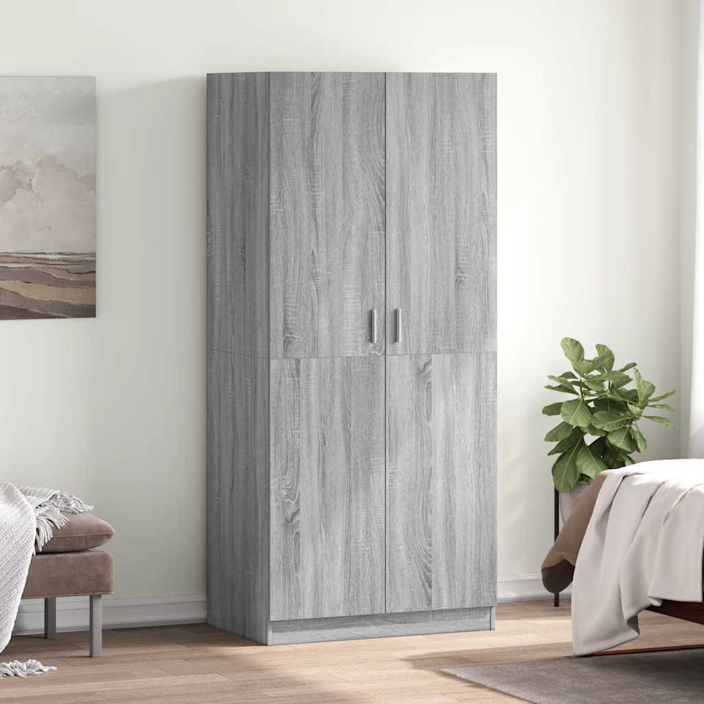 Armario de madera de ingeniería madera envejecida 80x52x180 cm