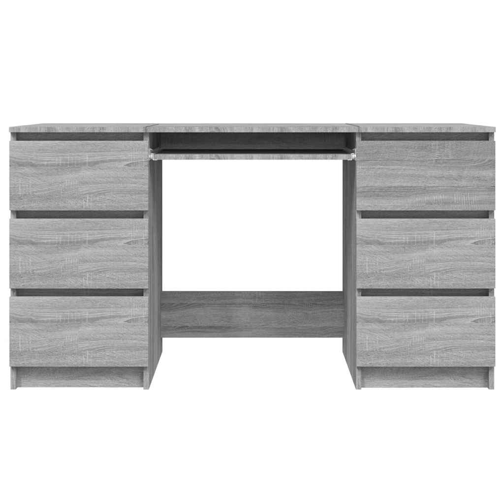 Escritorio de madera contrachapada gris Sonoma 140x50x77 cm