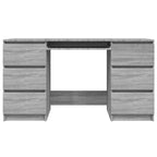 Escritorio de madera contrachapada gris Sonoma 140x50x77 cm