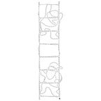 Figura plegable de Papá Noel en escalera con 552 LEDs 50x200 cm