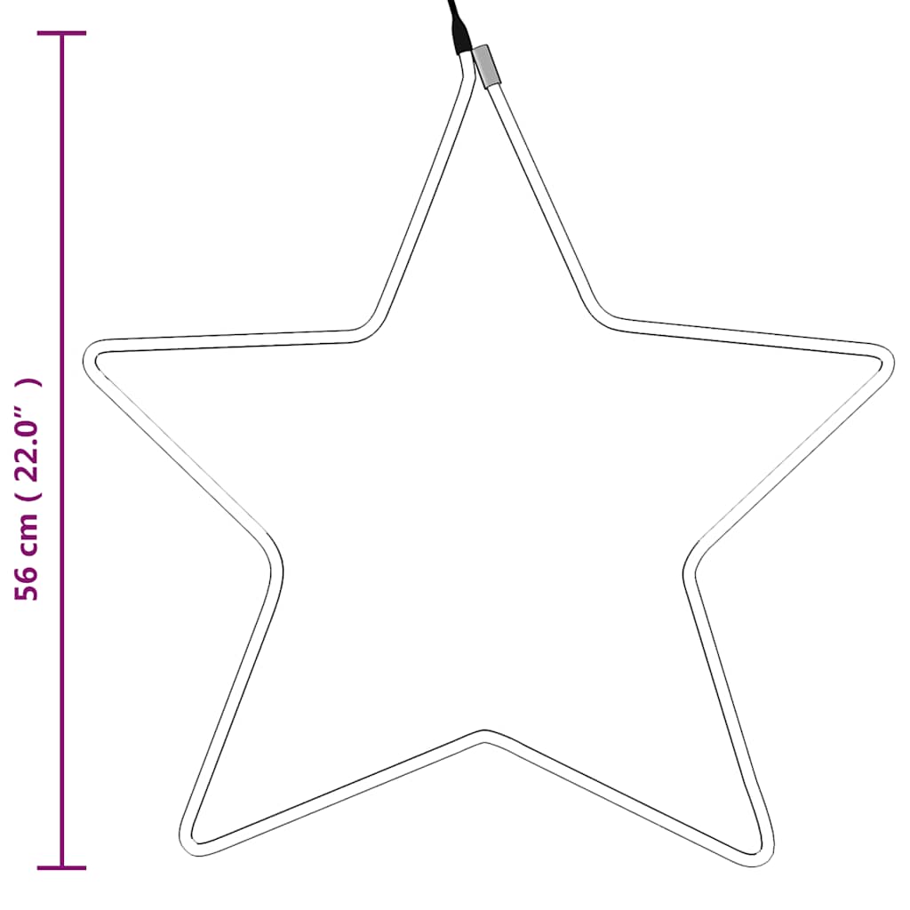 Figura de estrella de Navidad con 48 LEDs blanco cálido 56 cm
