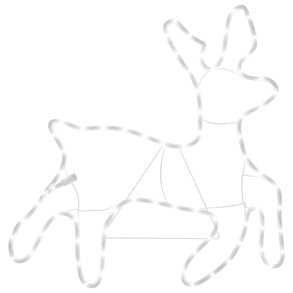 Figura de reno de Navidad con 72 LED blanco cálido 57x55x4,5 cm