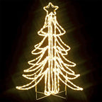 Figura árbol Navidad plegable 3 pzas blanco cálido 87x87x93 cm