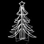 Figura árbol Navidad plegable 3 pzas blanco cálido 87x87x93 cm