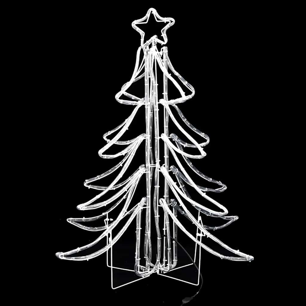 Figura árbol Navidad plegable 3 pzas blanco cálido 87x87x93 cm