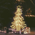 Figura árbol Navidad plegable 3 pzas blanco cálido 87x87x93 cm