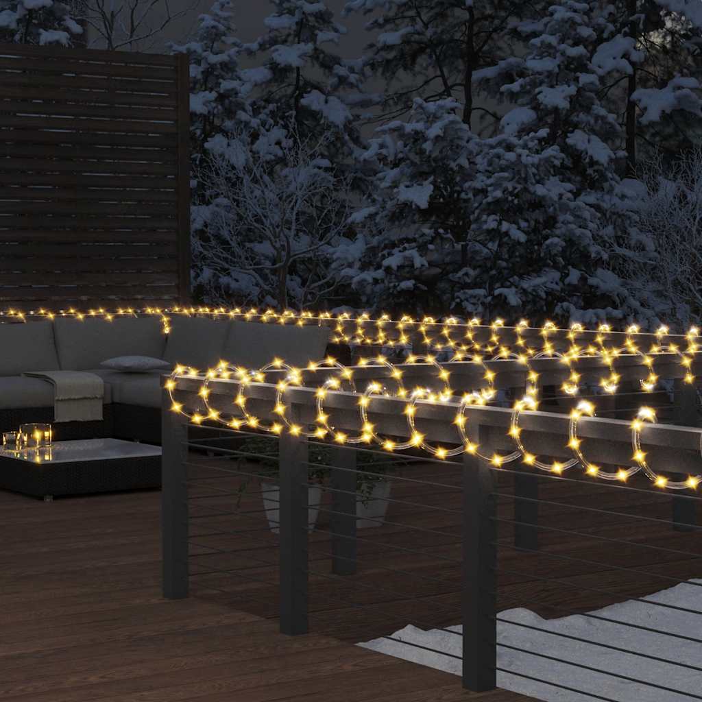 Tira de luces compacta con 1000 LED PVC blanco cálido 25 m