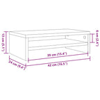 Soporte de monitor madera contrachapada gris Sonoma 42x24x13 cm