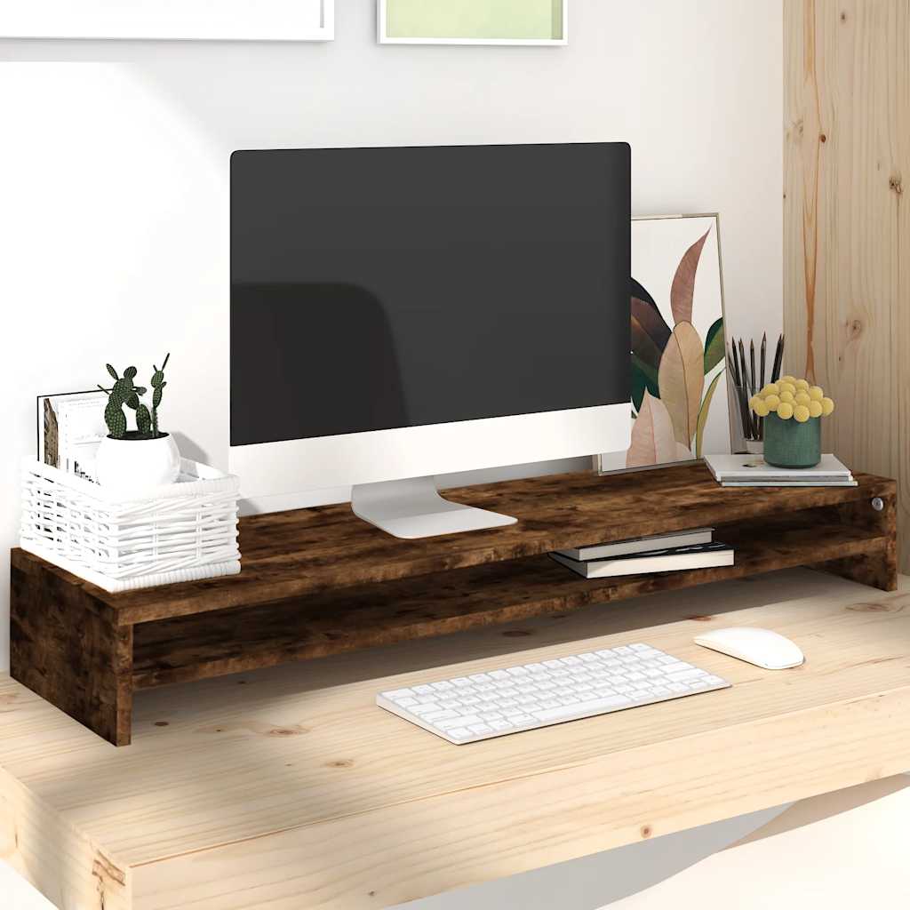 Soporte de monitor madera contrachapada gris Sonoma 100x24x13cm