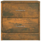 Mesita de noche madera contrachapada roble ahumado 40x30x40 cm