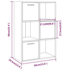 Mueble de almacenaje gris Sonoma 60x29,5x90 cm