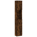 Armario baño madera de ingeniería roble ahumado 32x25,5x190 cm
