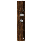 Armario baño madera de ingeniería roble ahumado 32x25,5x190 cm