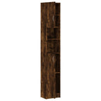 Armario baño madera de ingeniería roble ahumado 32x25,5x190 cm