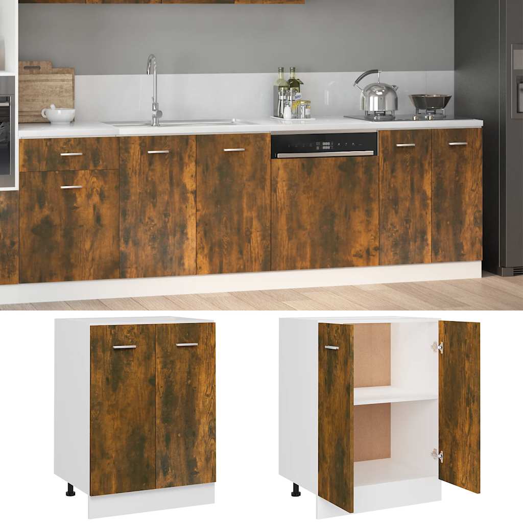 Armario bajo "Lyon" roble ahumado 60x46x81,5 cm Madera de ingeniería