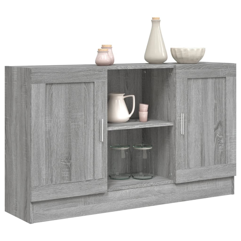 Aparador de madera contrachapada gris Sonoma 120x30,5x70 cm