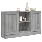 Aparador de madera contrachapada gris Sonoma 120x30,5x70 cm