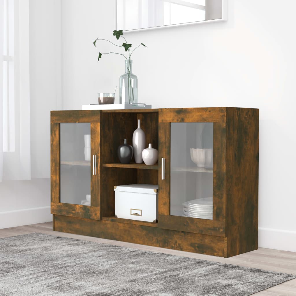 Vitrina madera contrachapada gris Sonoma 120x30,5x70 cm