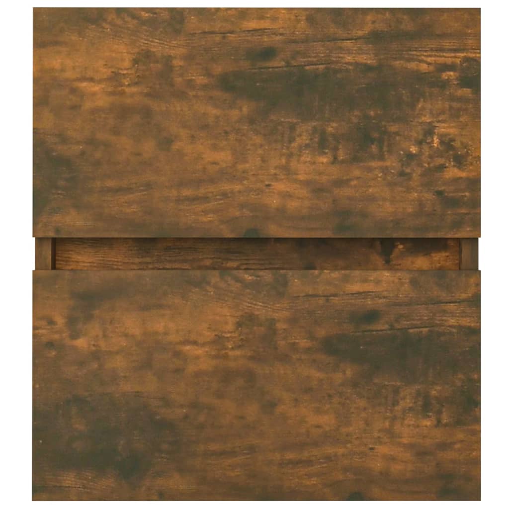 Mueble de lavabo madera ingeniería roble ahumado 41x38,5x45 cm