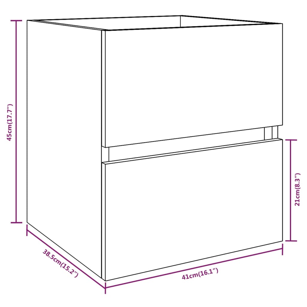 Mueble de lavabo madera ingeniería roble ahumado 41x38,5x45 cm