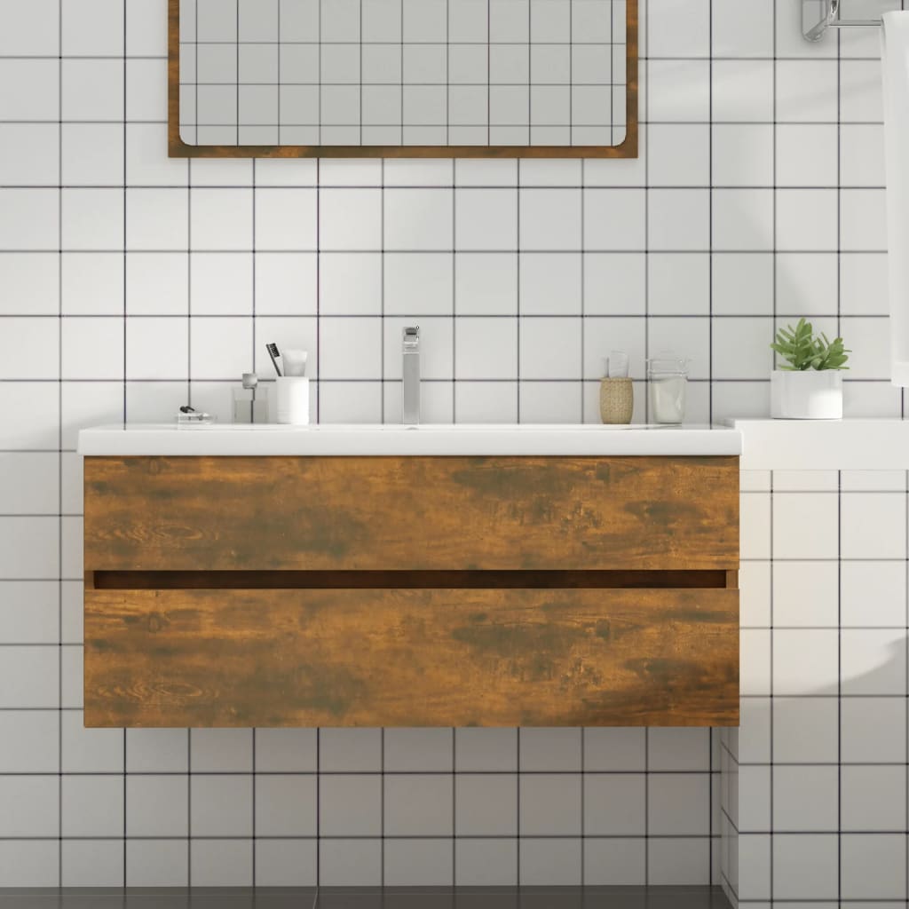 Mueble de lavabo madera mango y madera ingeniería 62x33x58 cm