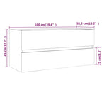 Mueble de lavabo madera de ingeniería gris Sonoma 100x38,5x45cm