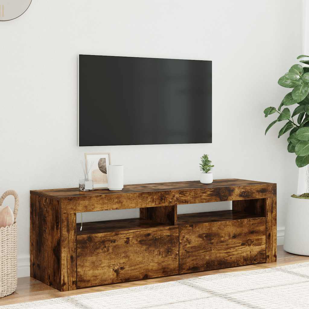 Móvel de TV com luzes LED branco 75x35x40 cm