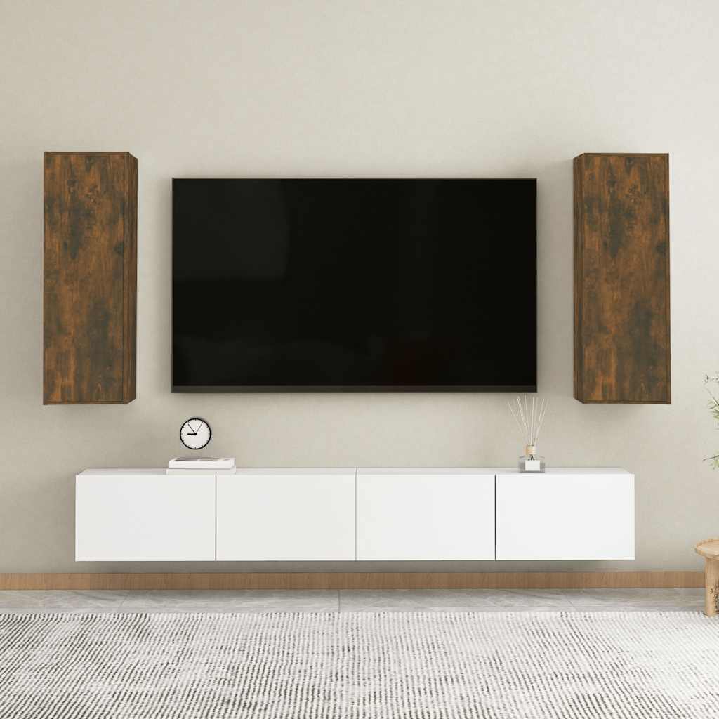 Mueble de TV 2 uds madera ingeniería gris Sonoma 30,5x30x90 cm