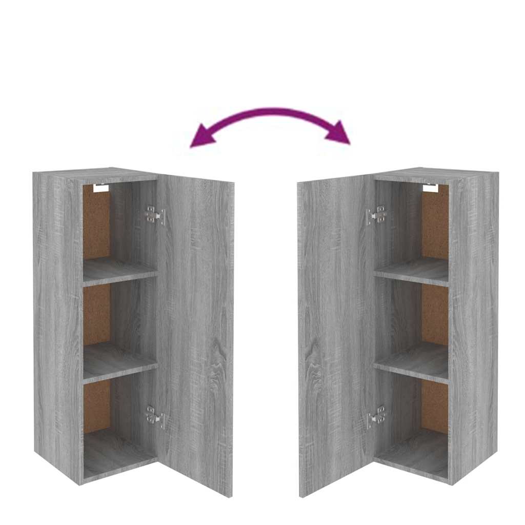 Mueble de TV 2 uds madera ingeniería gris Sonoma 30,5x30x90 cm