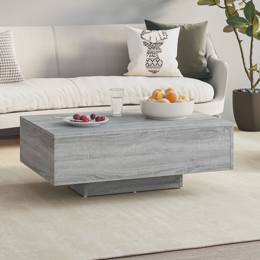 Mesa de centro madera contrachapada roble ahumado 85x55x31 cm