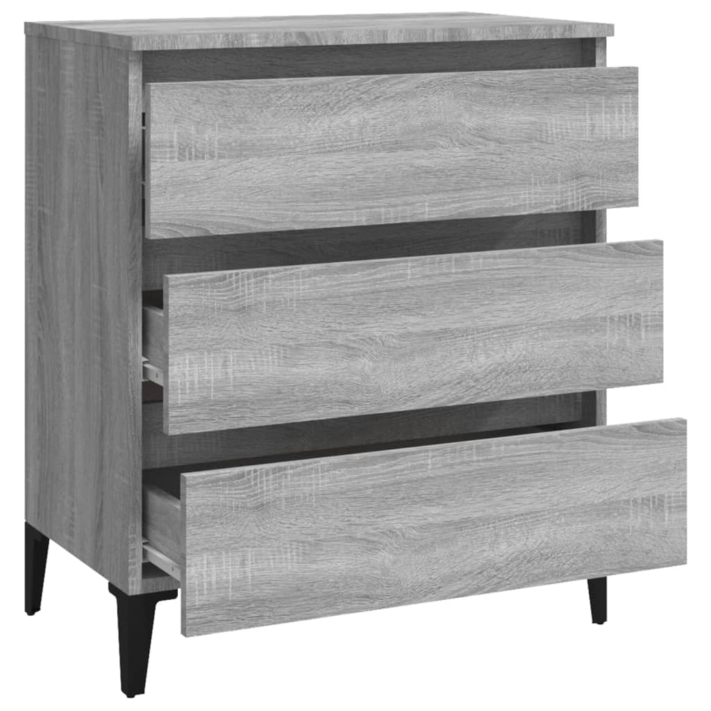 Aparador de madera contrachapada gris Sonoma 60x35x69 cm