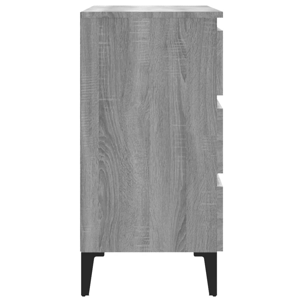 Aparador de madera contrachapada gris Sonoma 60x35x69 cm