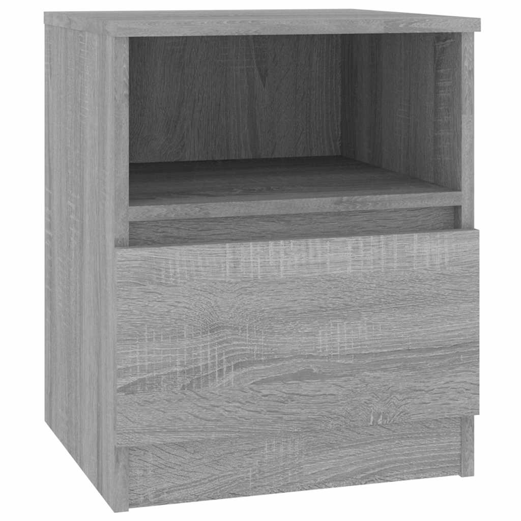 Mesitas noche 2 uds madera ingeniería gris Sonoma 40x40x50 cm