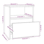 Mesitas noche 2 uds madera ingeniería gris Sonoma 40x40x50 cm