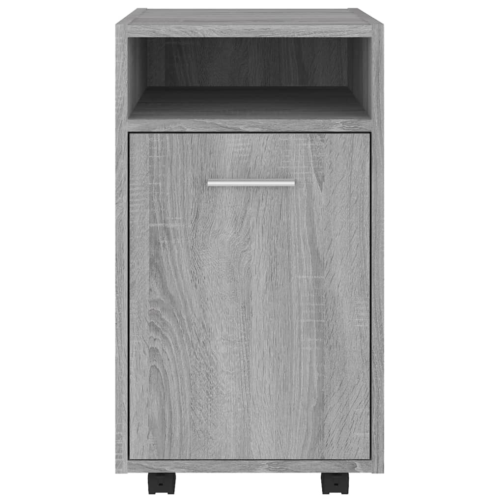 Armario auxiliar con ruedas contrachapado gris 33x38x60 cm