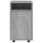 Armario auxiliar con ruedas contrachapado gris 33x38x60 cm