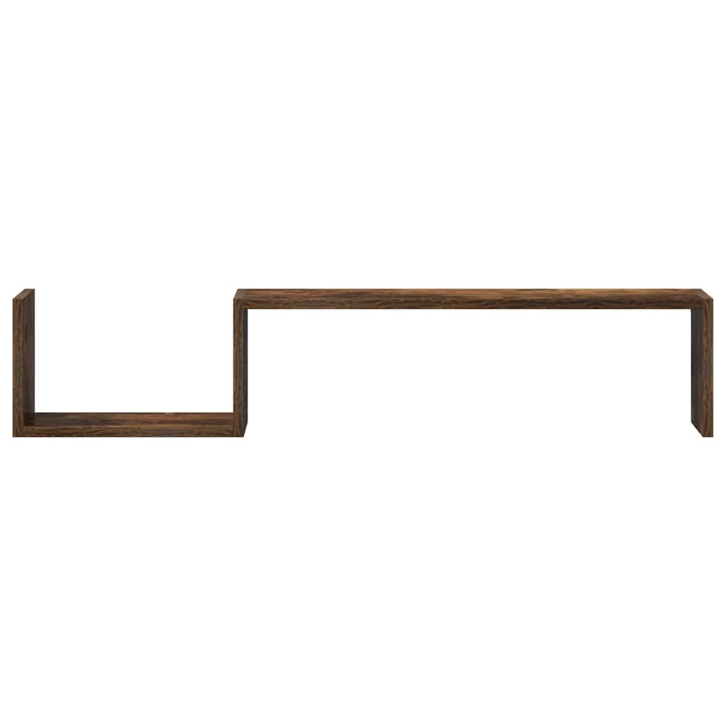 Estantes de pared 2 uds contrachapado roble ahumado 100x15x20cm