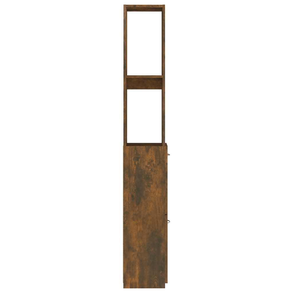 Armario baño madera contrachapada roble ahumado 25x26,5x170 cm