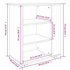 Armario con ruedas madera contrachapada gris Sonoma 60x35x75 cm