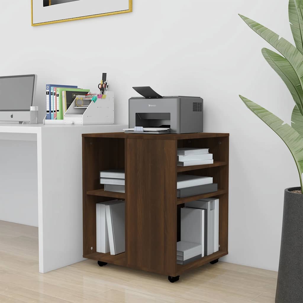 Armario con ruedas madera contrachapada gris Sonoma 60x35x75 cm