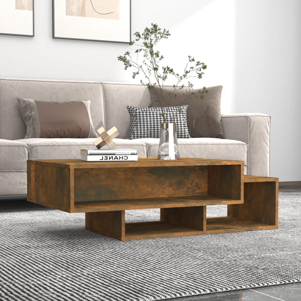 Mesa de centro de madera de roble negro 105x55x32 cm