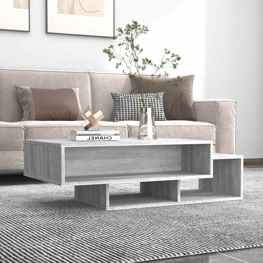 Mesa de centro de madera de roble negro 105x55x32 cm